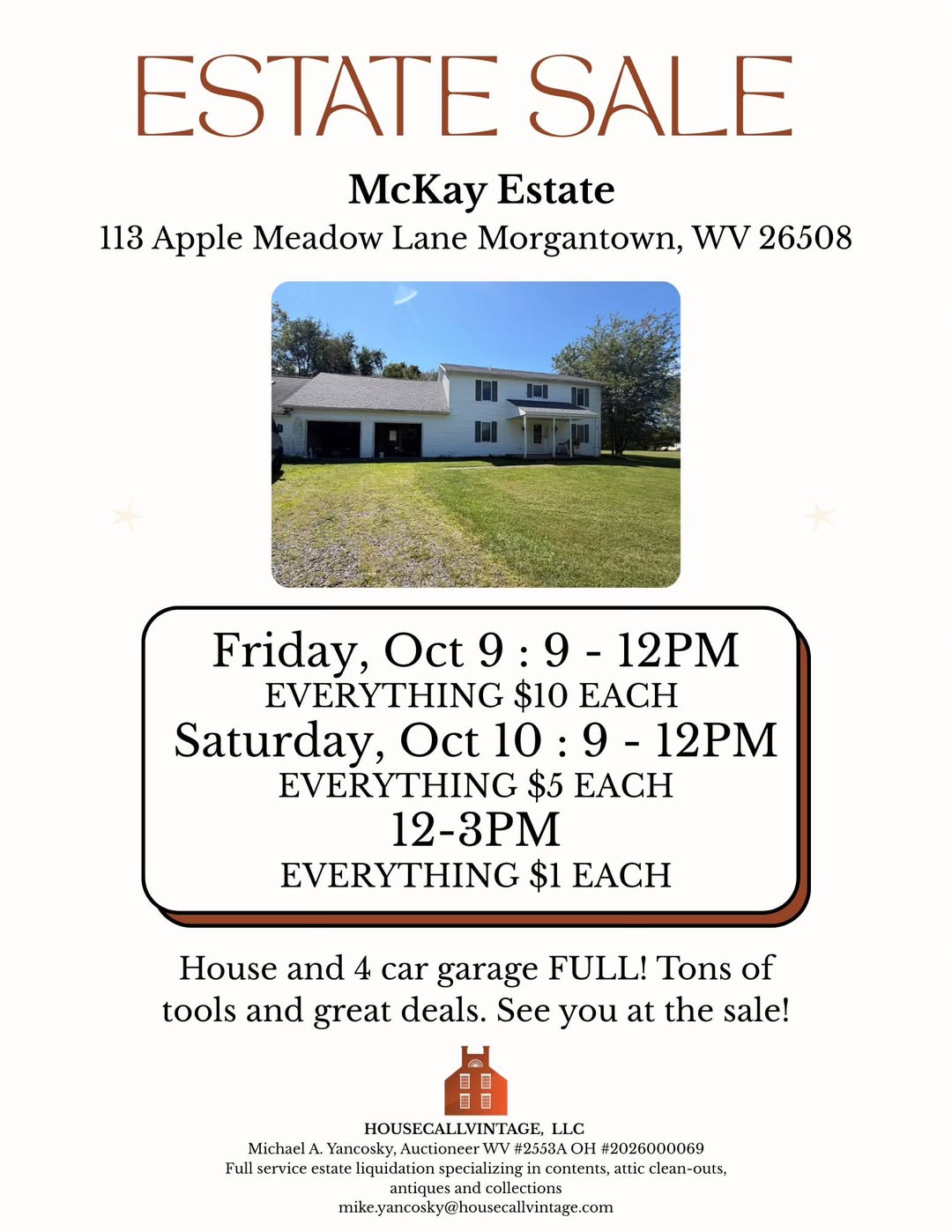 MCKAY ESTATE SALE 10/9-10/10