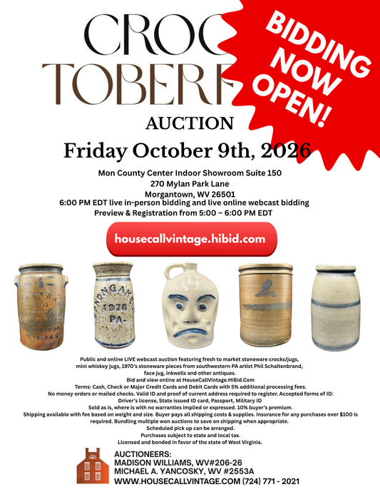 CROCK-TOBERFEST AUCTION 10/9 BIDDING OPEN