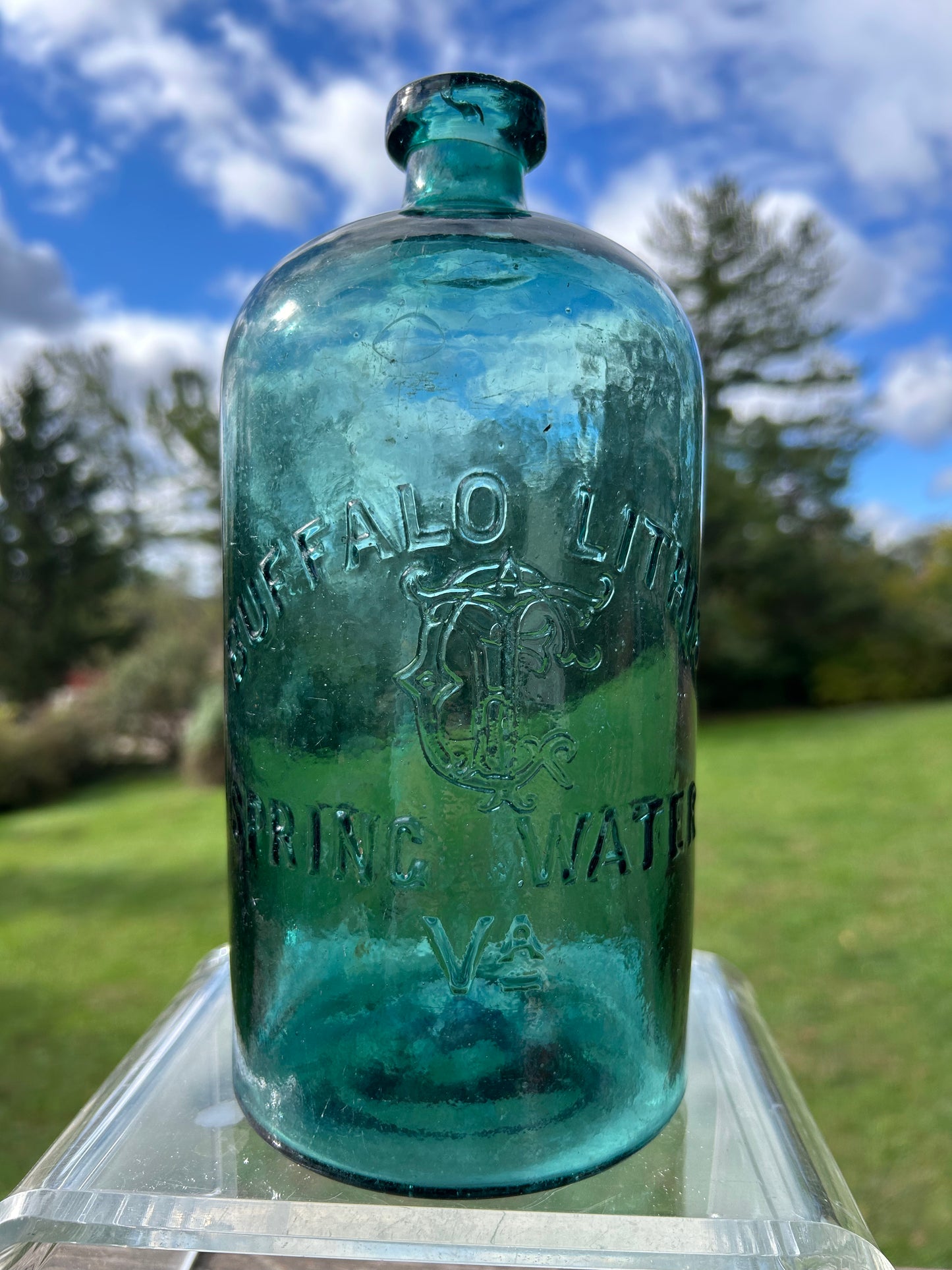 BUFFALO LITHIA/ TFG (Thomas F. Good)/ (monogram)/ SPRING WATER/VA CIRCA 1870 9-1/4 H SMOOTH BASE