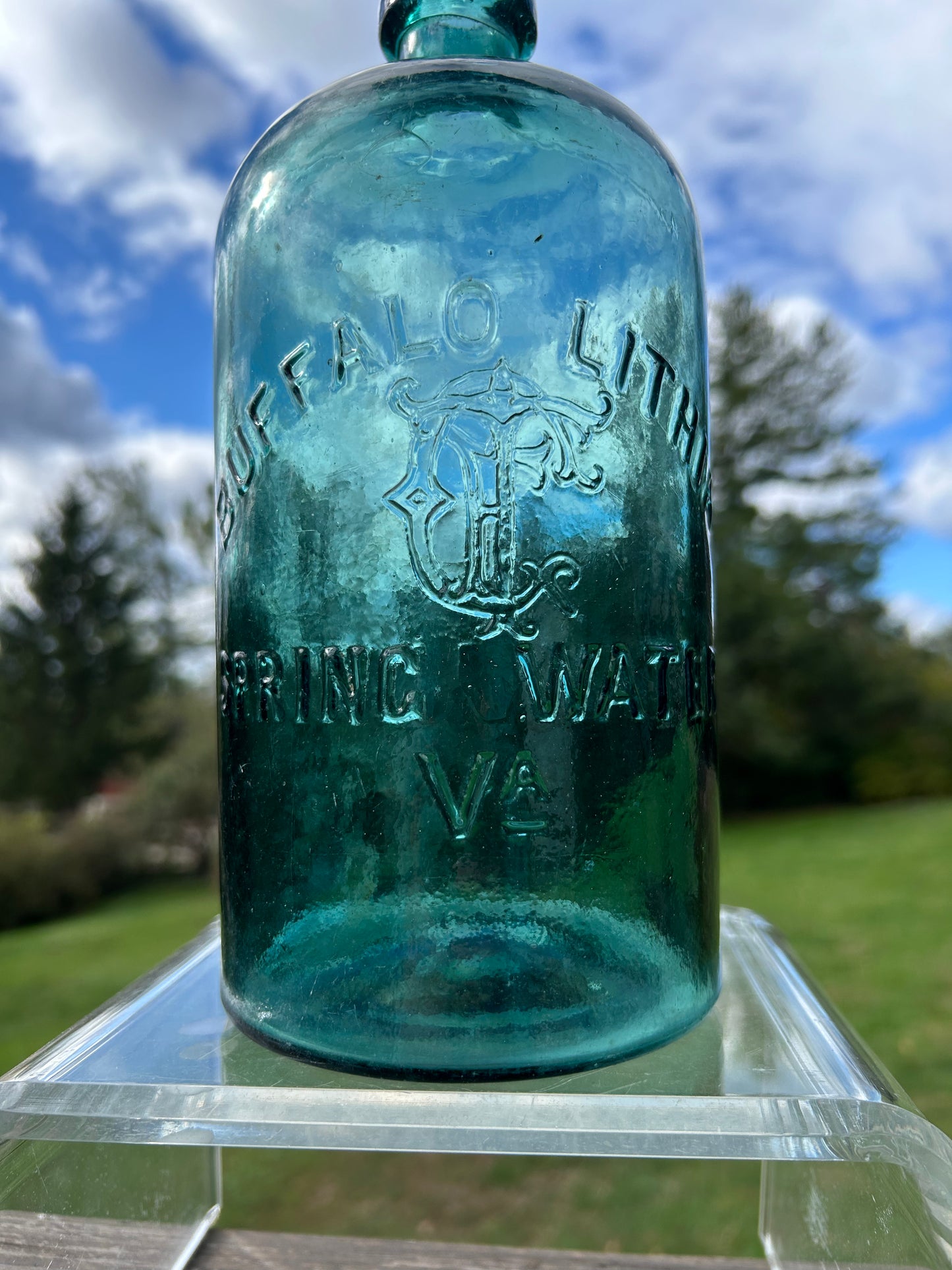 BUFFALO LITHIA/ TFG (Thomas F. Good)/ (monogram)/ SPRING WATER/VA CIRCA 1870 9-1/4 H SMOOTH BASE