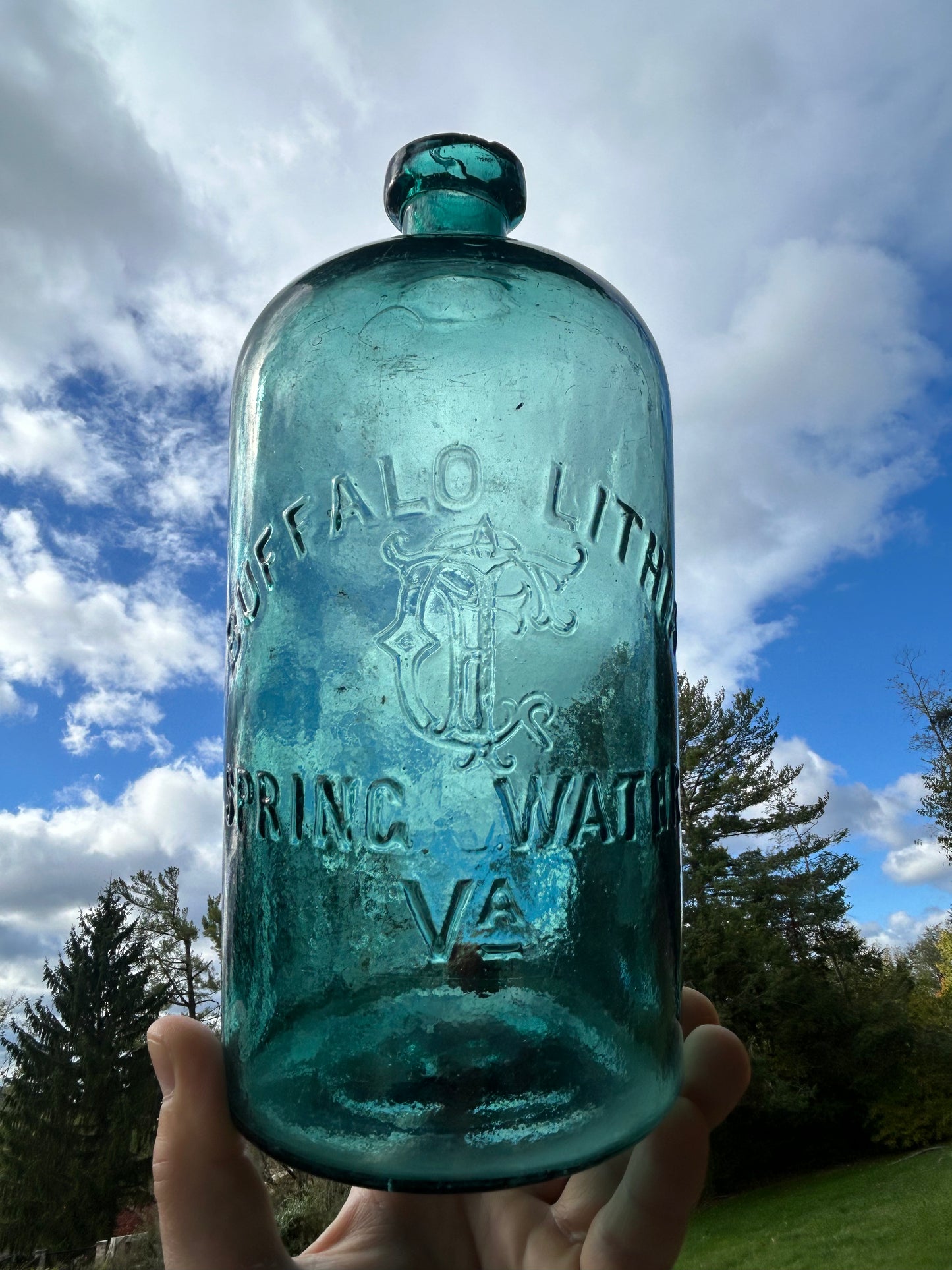 BUFFALO LITHIA/ TFG (Thomas F. Good)/ (monogram)/ SPRING WATER/VA CIRCA 1870 9-1/4 H SMOOTH BASE