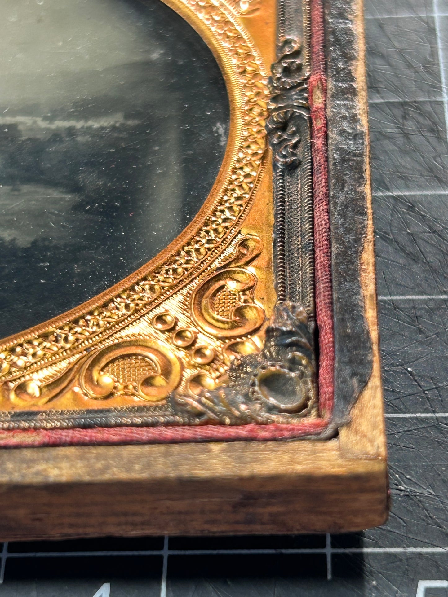 Rare Civil War Sixth Plate TinType Photo of Camp Jessie with Partial Case