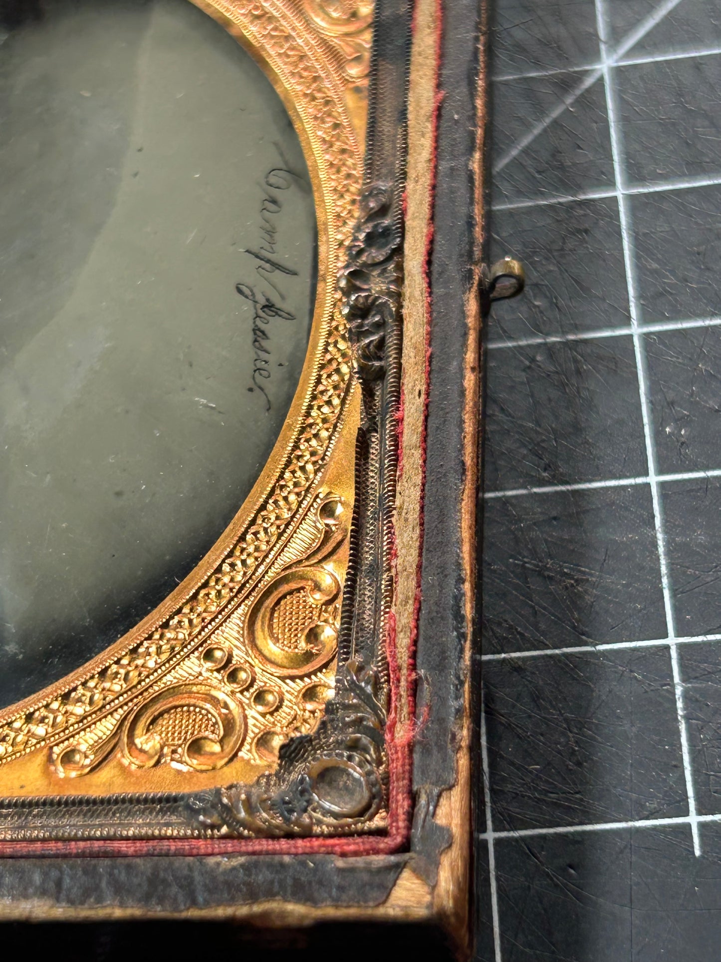 Rare Civil War Sixth Plate TinType Photo of Camp Jessie with Partial Case